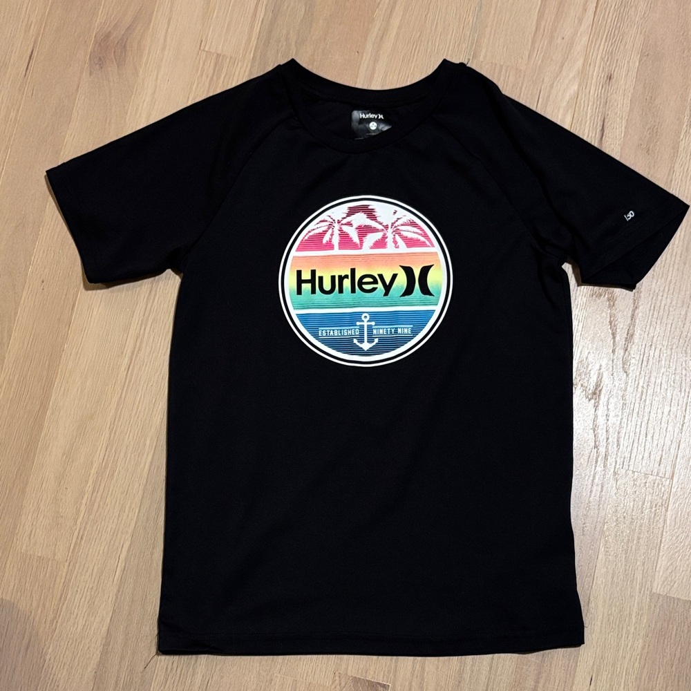 Hurley Black Tee with Vibrant Logo
